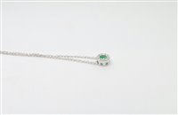 Halskette Namuri Dame Rondo in Weißgold Smeraldo 0.22 Ct PSCOL02/SM - PSCOL02/SM